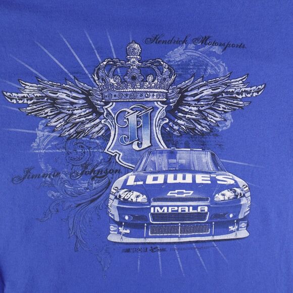 Chase Authentics Shirt Men L Blue Jimmie Johnson NASCAR Tee Hendrick Motorsports - Picture 6 of 9